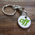 Branded Trolley Coin Keyring (Stamped Iron Soft Enamel Infill)