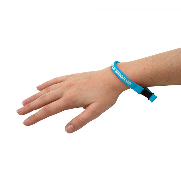 Branded Tubular Polyester Wristband with Plastic Fastener
