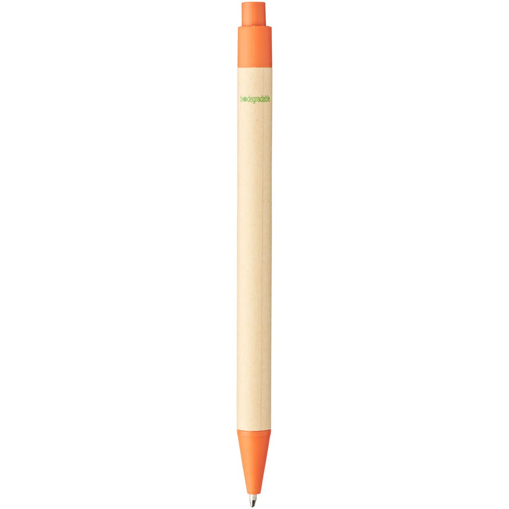 Branded Berk recycled carton and corn plastic ballpoint pen