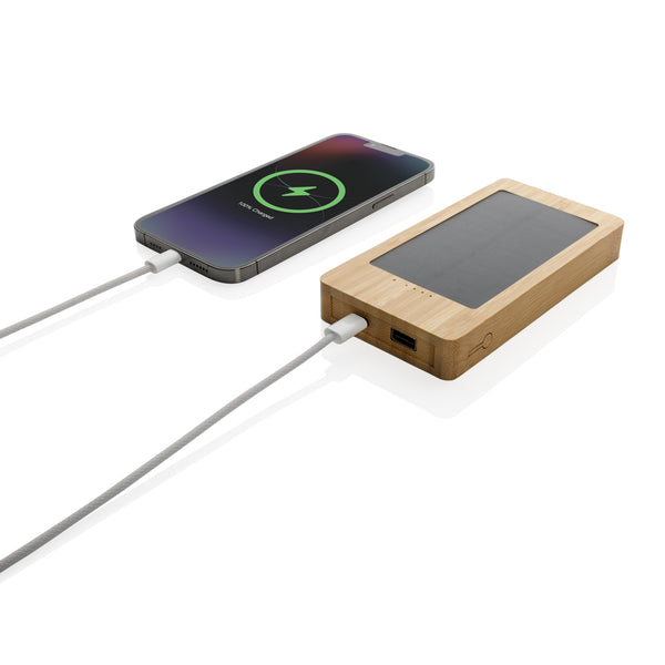 Branded Sunwick 10.000 mAh Bamboo solar powerbank