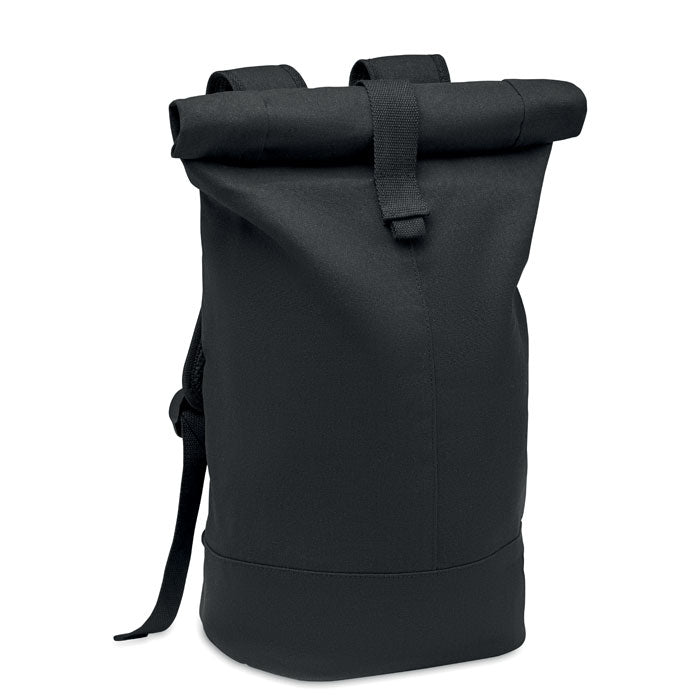 Branded Rolltop washed canvas backpack