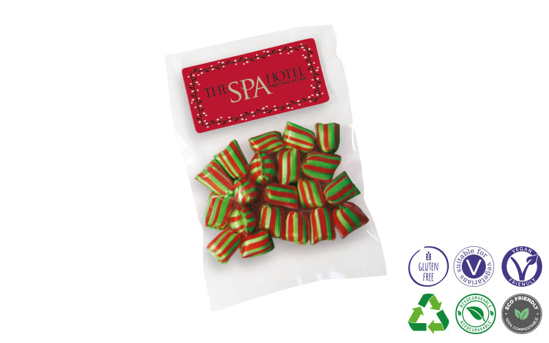 50g Bag of Festive Red & Green Humbugs