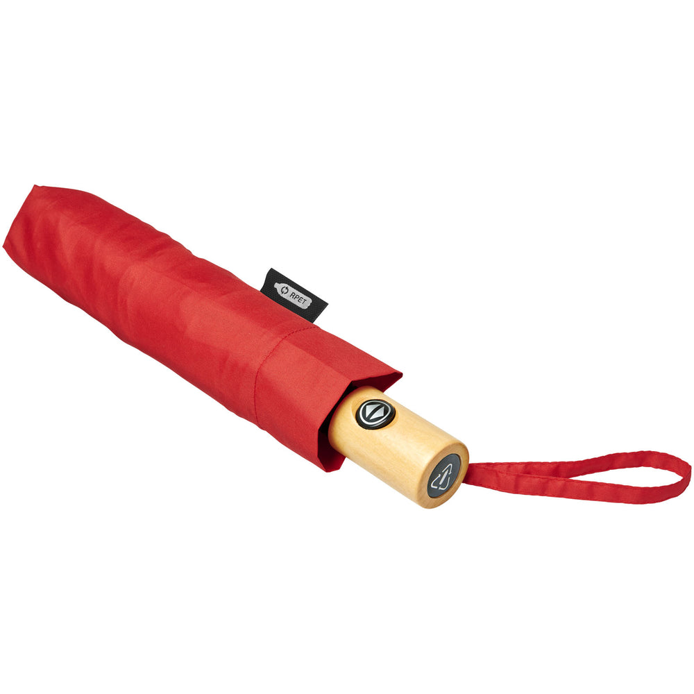Branded Bo 21" foldable auto open/close recycled PET umbrella