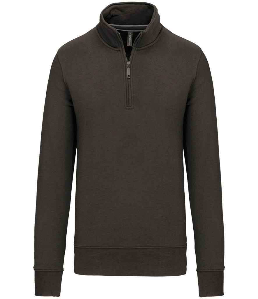 Kariban Zip Neck Sweatshirt Dark Grey