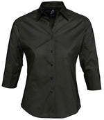 SOL'S Ladies Effect 3/4 Sleeve Fitted Shirt Black