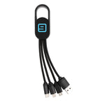 Branded 4-in-1 cable with carabiner clip