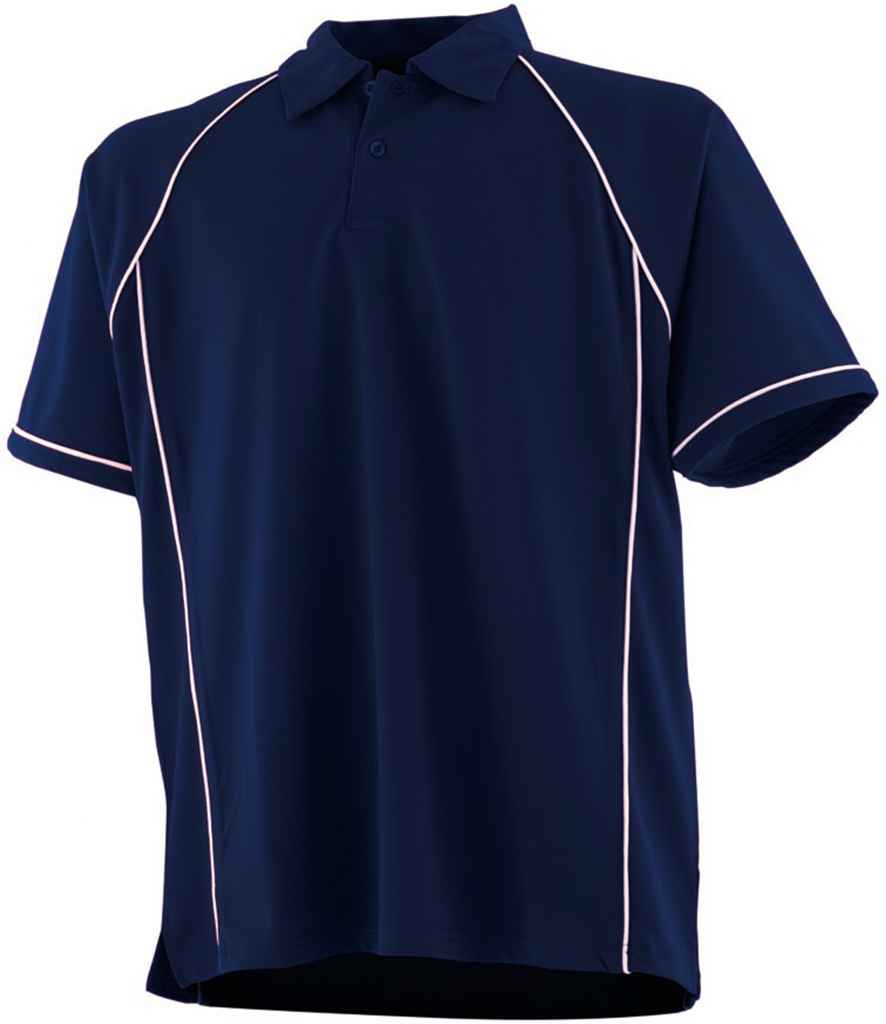 Finden + Hales Kids Performance Piped Polo Shirt Navy/White