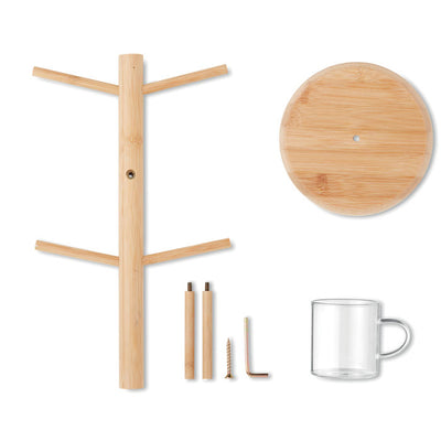 Bamboo cup set holder