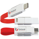 Magnetic Slide USB Cable Keyring - 3-in-1