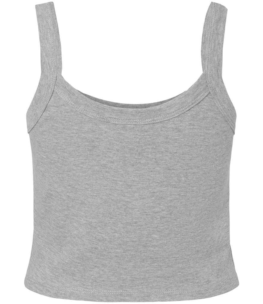 Bella Ladies Micro Rib Spaghetti Strap Tank Top Athletic Heather