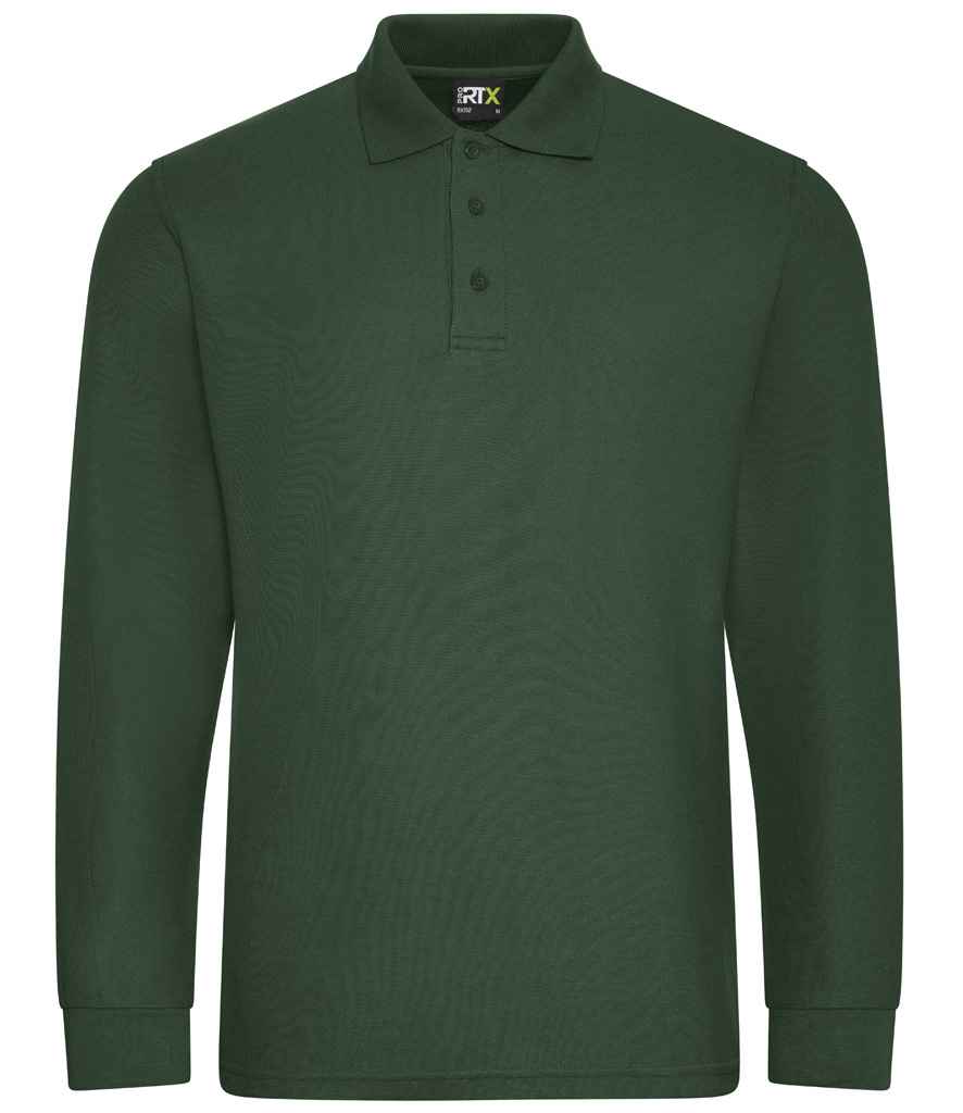 Pro RTX Pro Long Sleeve Piqué Polo Shirt Bottle Green