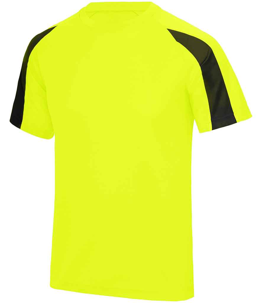 AWDis Cool Contrast Wicking T-Shirt Electric Yellow/Jet Black