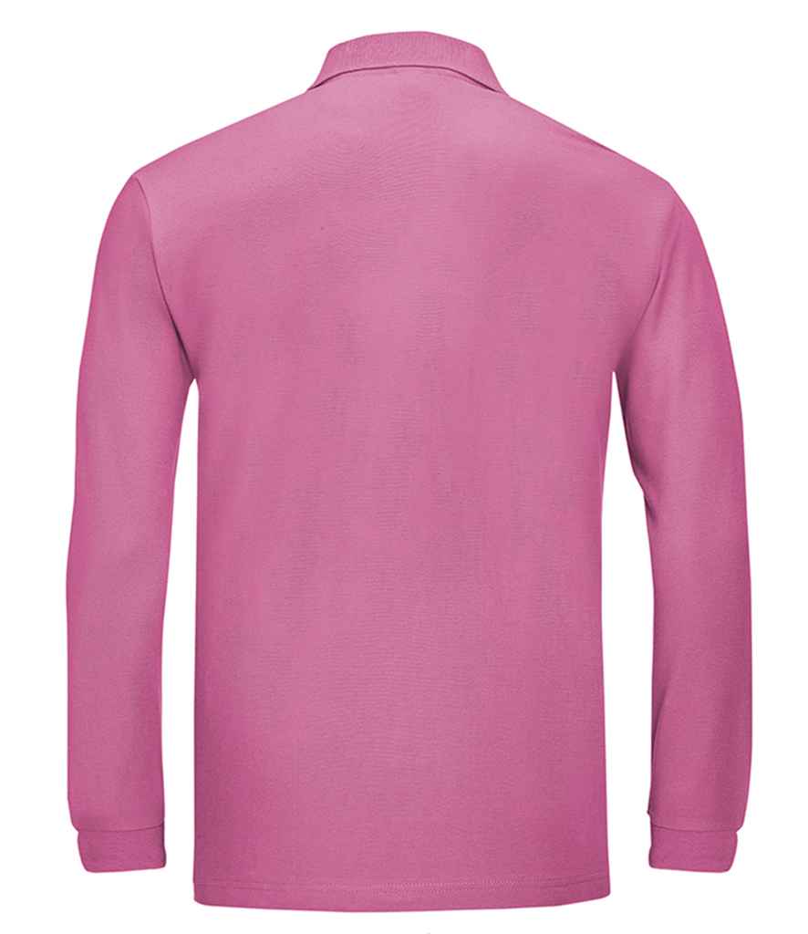 SOL'S Winter II Long Sleeve Cotton Piqué Polo Shirt Flash Pink