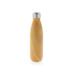 Vacuum insulated stainless steel bottle with wood print