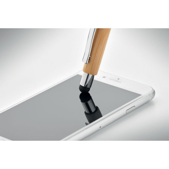 Branded Bamboo stylus pen blue ink