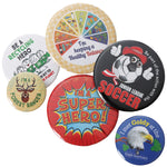 76mm Diameter Button Badges with Pin or Safety Back