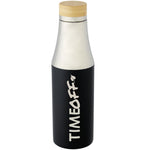 Branded Hulan 540 ml copper vacuum insulated stainless steel bottle with bamboo lid