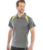 Spiro Team Spirit Polo Shirt Grey/Lime Green