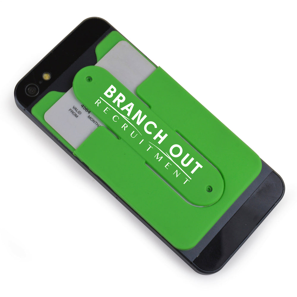 Branded White Phone Pocket & Stand - Pkd 500