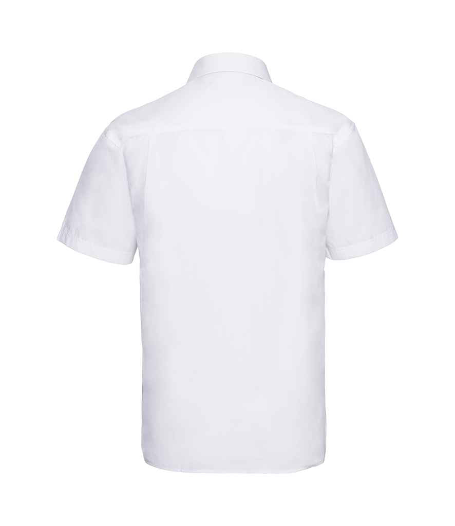 Russell Collection Short Sleeve Easy Care Poplin Shirt White