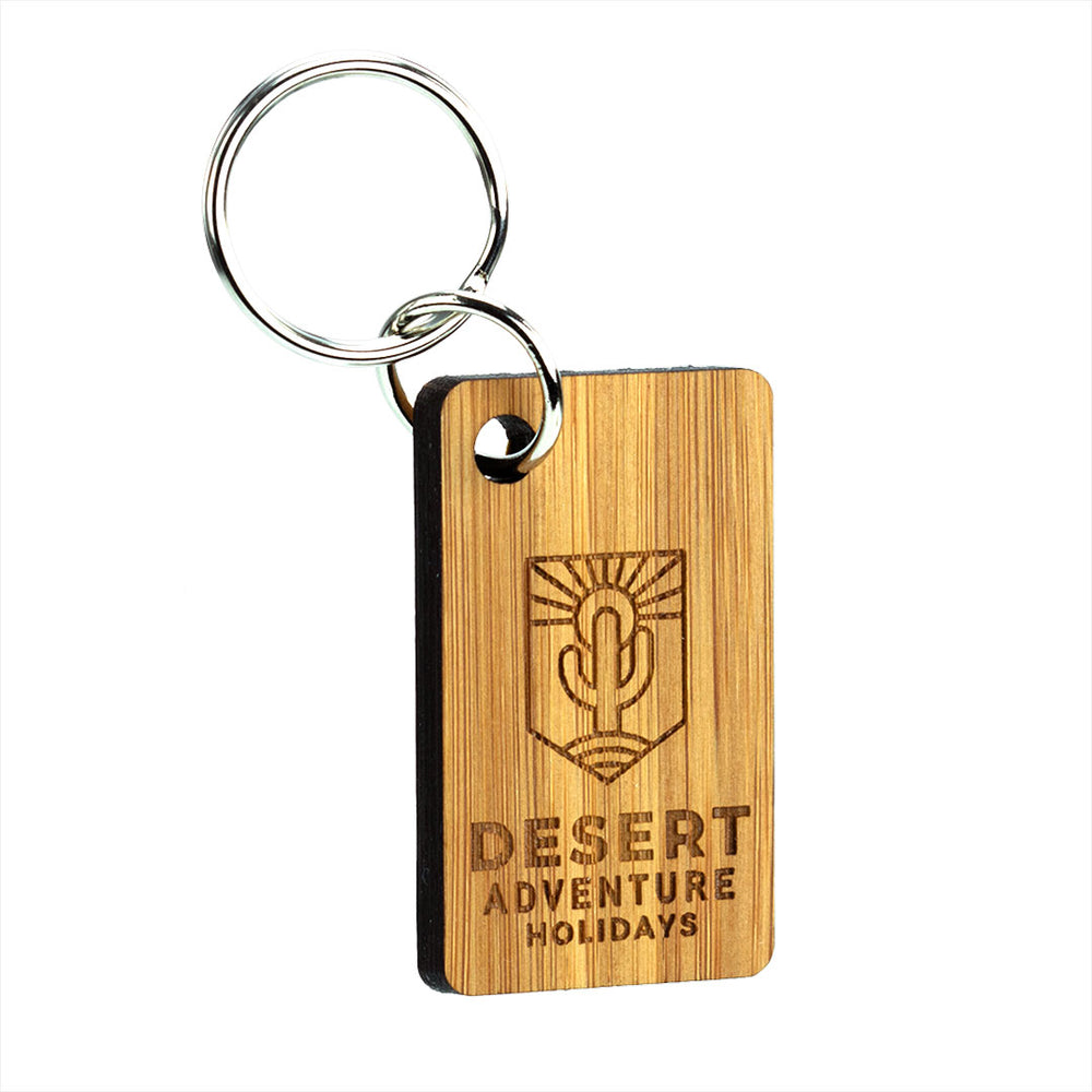 Bamboo Keyrings in Bespoke Shapes, Single Sided