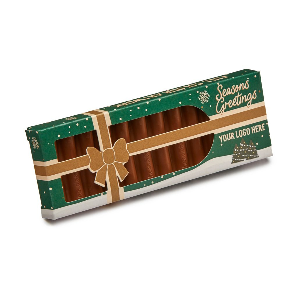 Eco 12 Baton Bar Box - Milk Chocolate - Present Box Bespoke