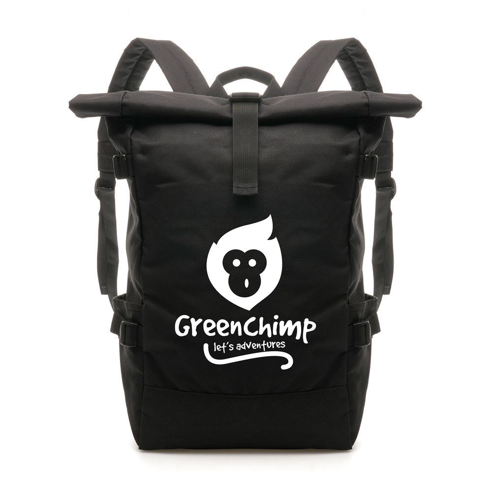 Branded BLACK RPET 900D Roll Down Bag