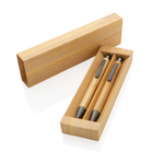 Branded Bamboo modern pen set in box