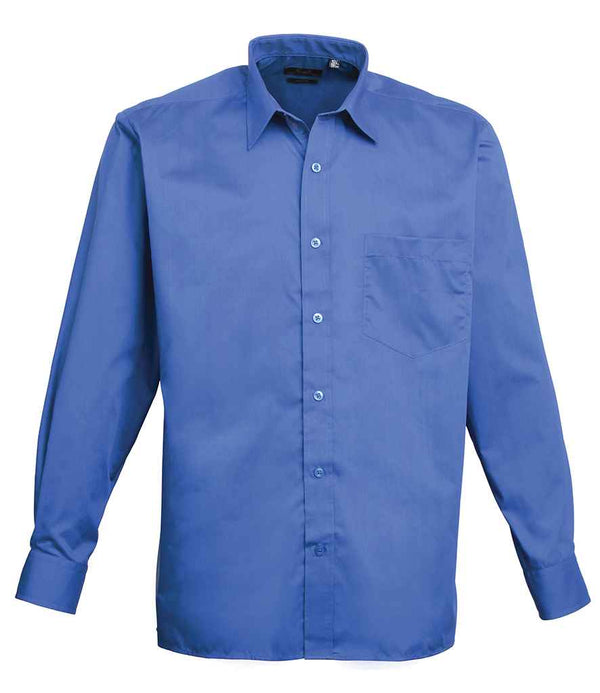 Premier Long Sleeve Poplin Shirt Royal Blue