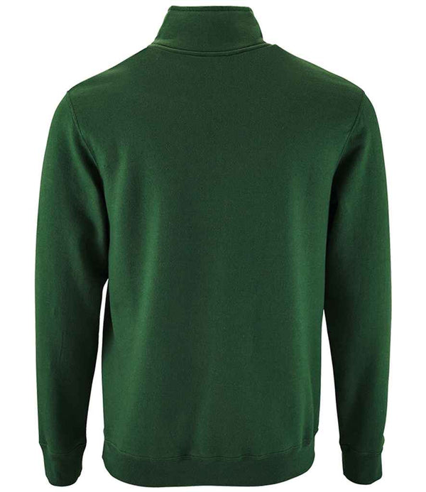SOL'S Stan Contrast Zip Neck Sweatshirt Bottle Green