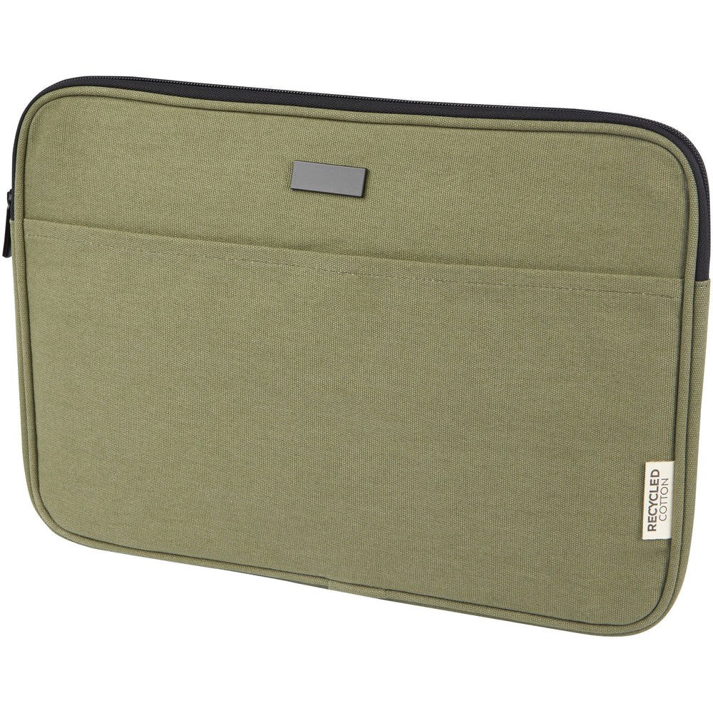 Branded Joey 14" GRS recycled canvas laptop sleeve 2L