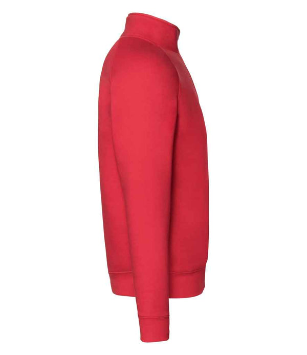 Fruit of the Loom Premium Zip Neck Sweatshirt Red