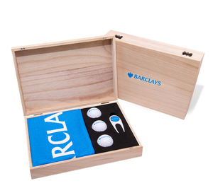 Contemporary Golf Tool 3 Ball Wooden Presentation Box