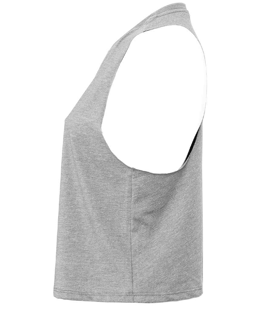 Bella Ladies Racer Back Cropped Tank Top Athletic Heather