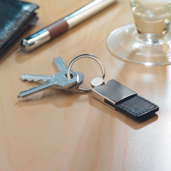 Metal and PU Leather key ring