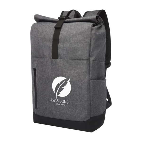 Branded Hoss 15.6" roll-up laptop backpack 12L