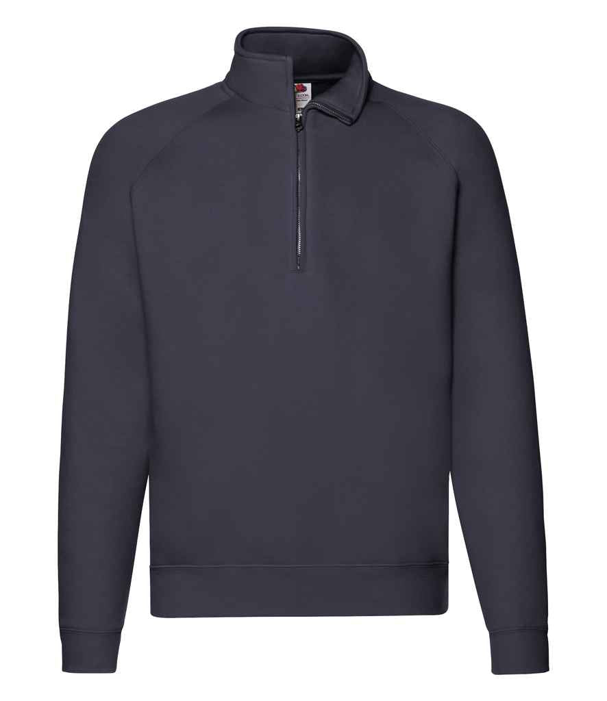 Fruit of the Loom Premium Zip Neck Sweatshirt Deep Navy
