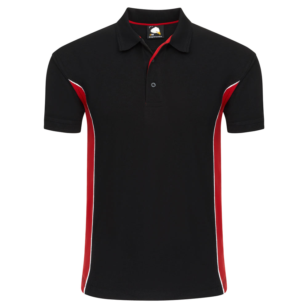 Orn Silverswift Two Tone Poloshirt Black/Red