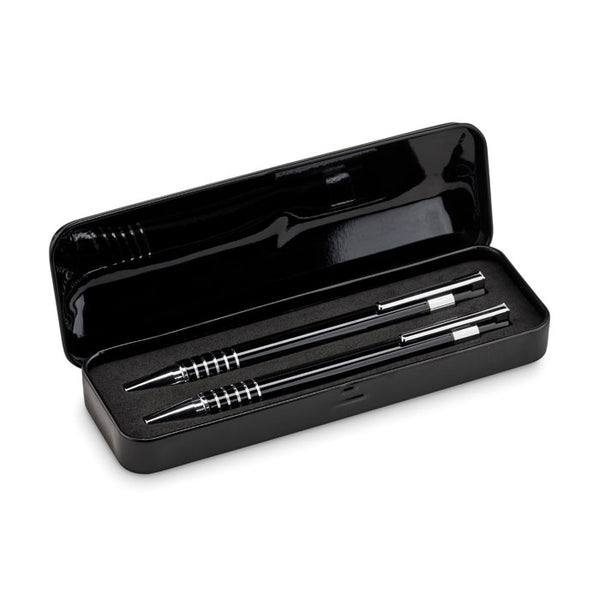 Branded Ball pen set in metal box