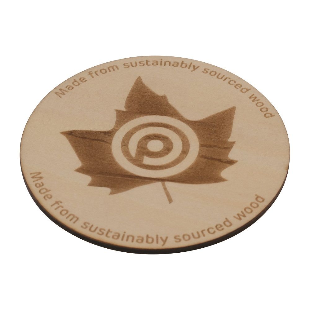 Branded Wooden Coaster (90mm Diameter: 3mm Thick)