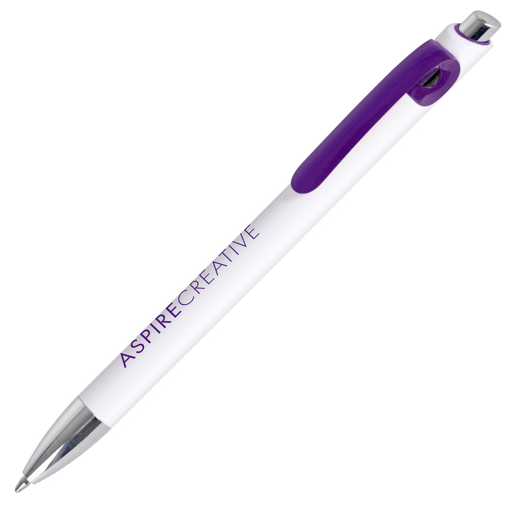 Branded DIME ball pen WHITE with trim