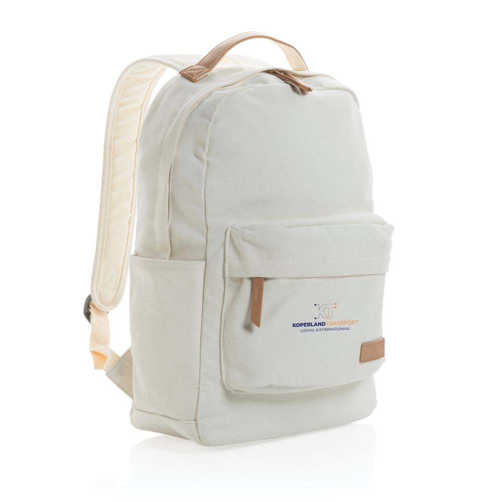 Branded Impact AWARE™ 16 oz. recycled canvas backpack
