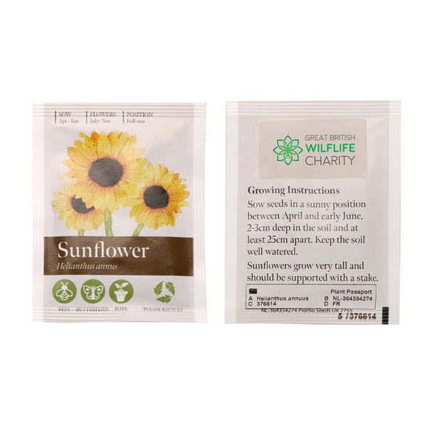 Seed Packet with Sticker to back Sun Flower