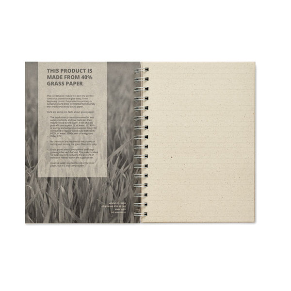 A5 grass notebook 80 lined Ring-bound