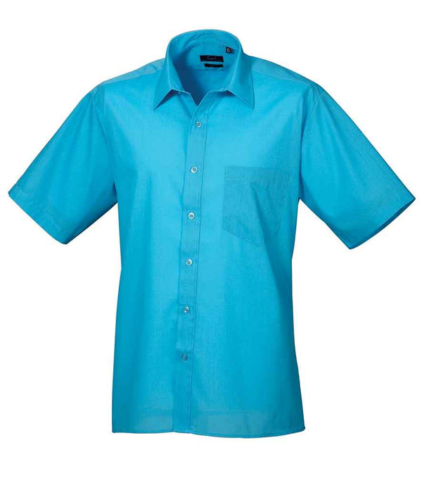 Premier Short Sleeve Poplin Shirt Turquoise Blue