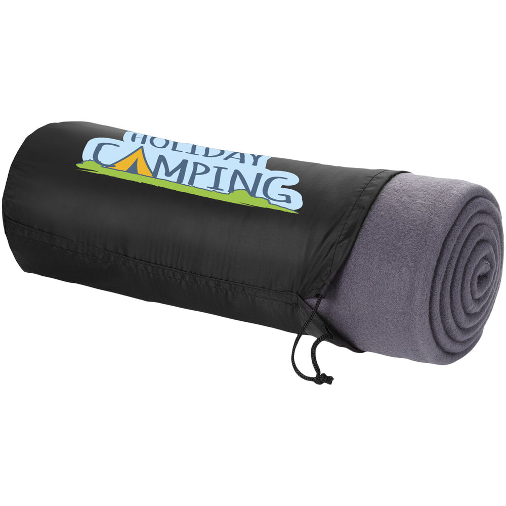 Huggy fleece plaid blanket with carry pouch