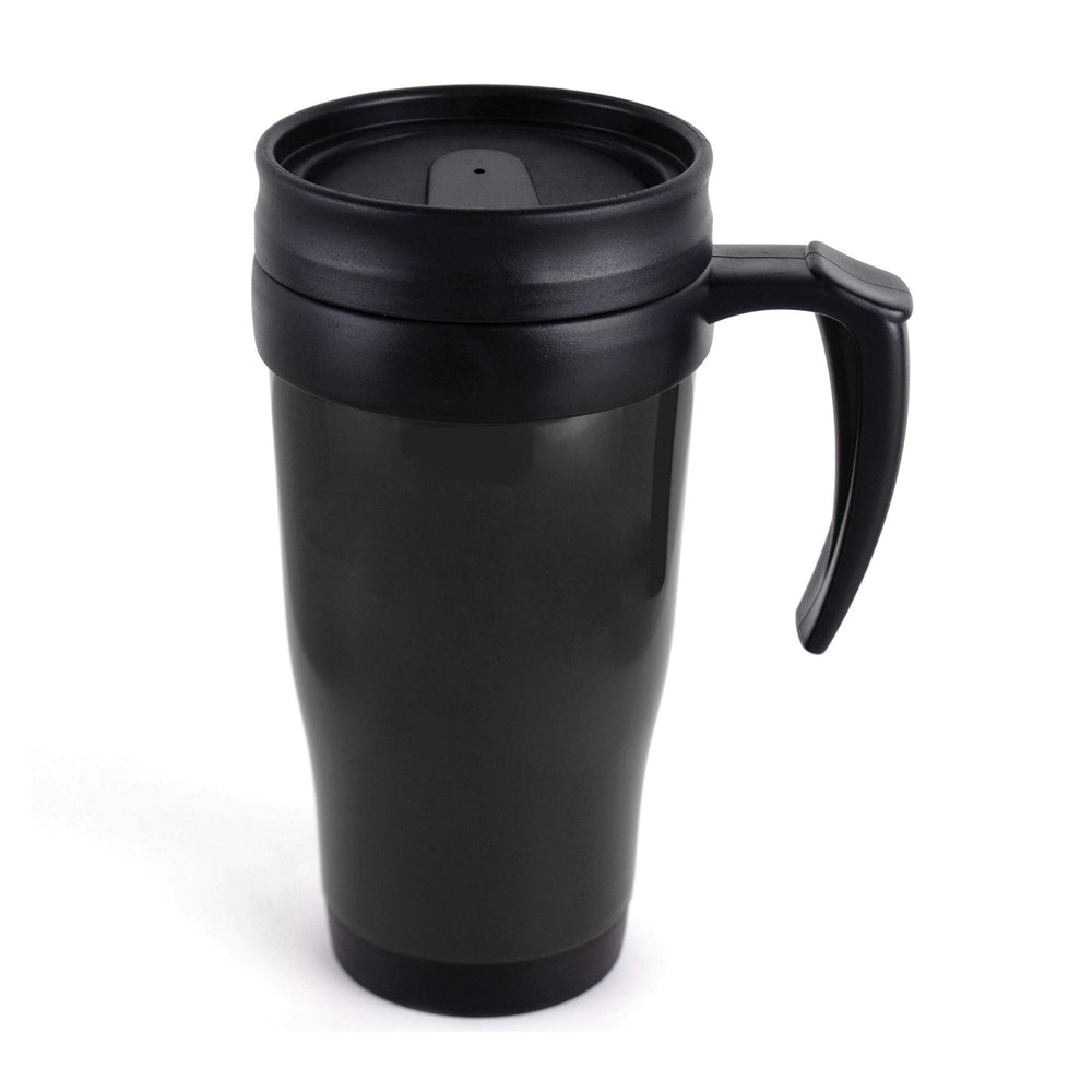 Branded Polo Plus 400 ml Plastic Solid Coloured Travel Mug