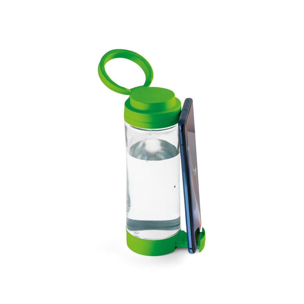 QUINTANA. Glass sports bottle with PP cap 390 mL