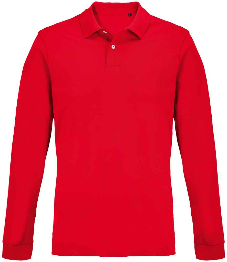 SOL'S Unisex Pacific Long Sleeve Piqué Polo Shirt Red