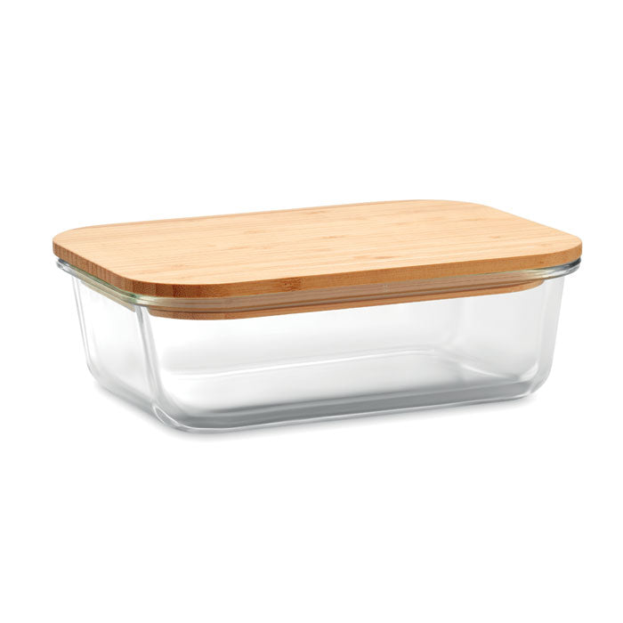 Branded Glass lunchbox with bamboo lid